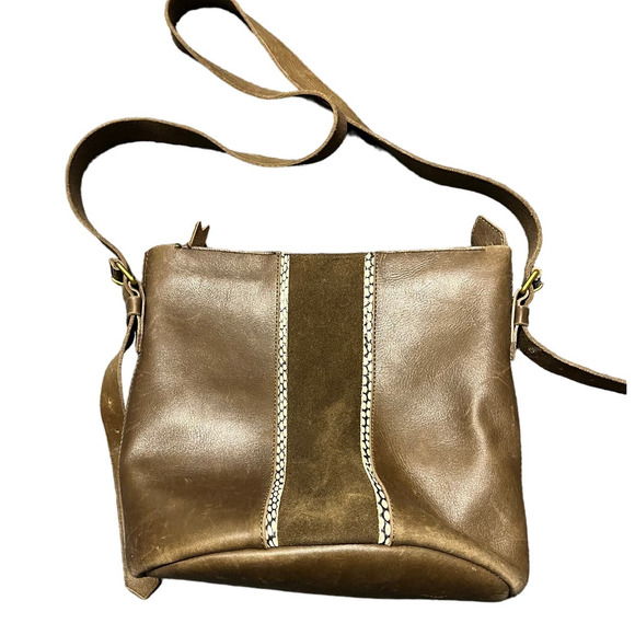 Madewell The Medium Transport Tote: Suede Inset‎ Edition Brown - Picture 1 of 10